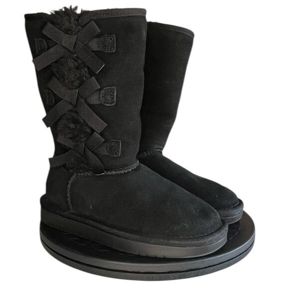 Girls Koolaburra By UGG Victoria Tall 1020171 Faux Fur Lined Boot Size 12 Black - Picture 3 of 6